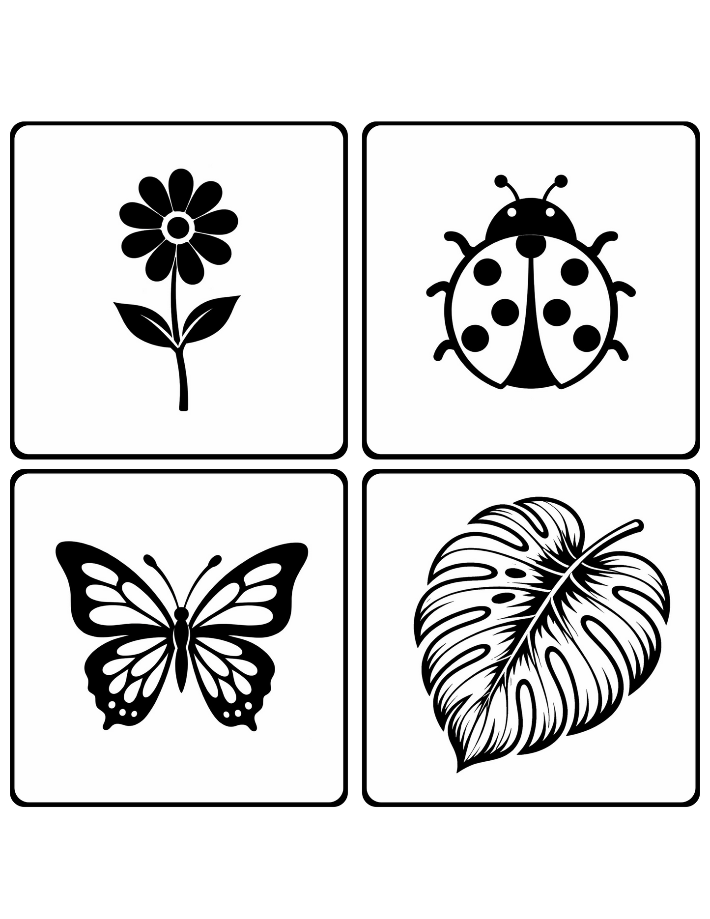 Black & White Flash Cards for Newborns | High-Contrast Visual Stimulation Cards
