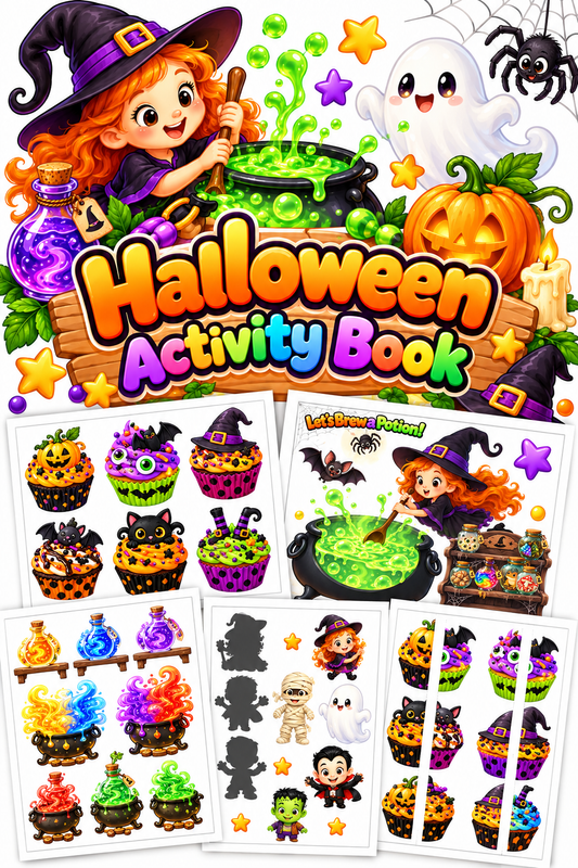 Halloween Activity Book for Kids | Fun Learning Games & Printable Activities | Digital PDF Download