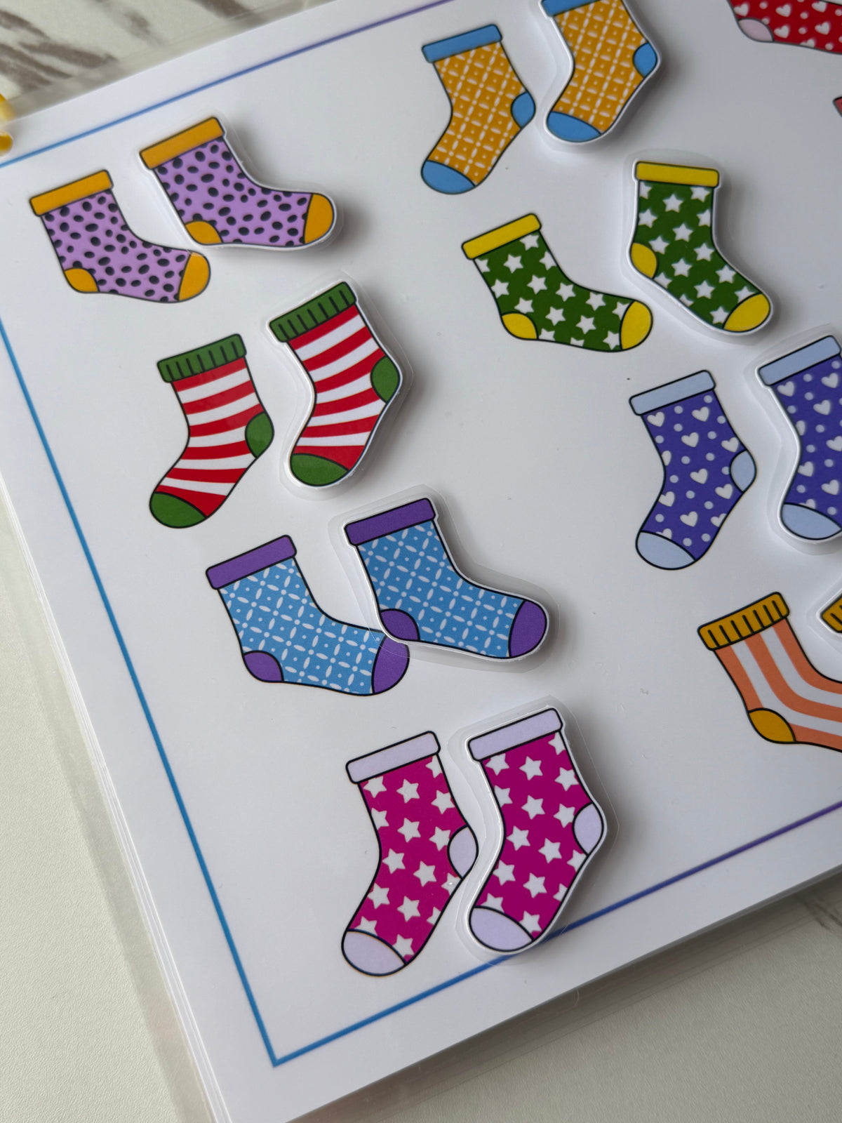 Find the Matching Sock Printable | Sock Matching Activity for Kids | Preschool Matching Game | PDF Download