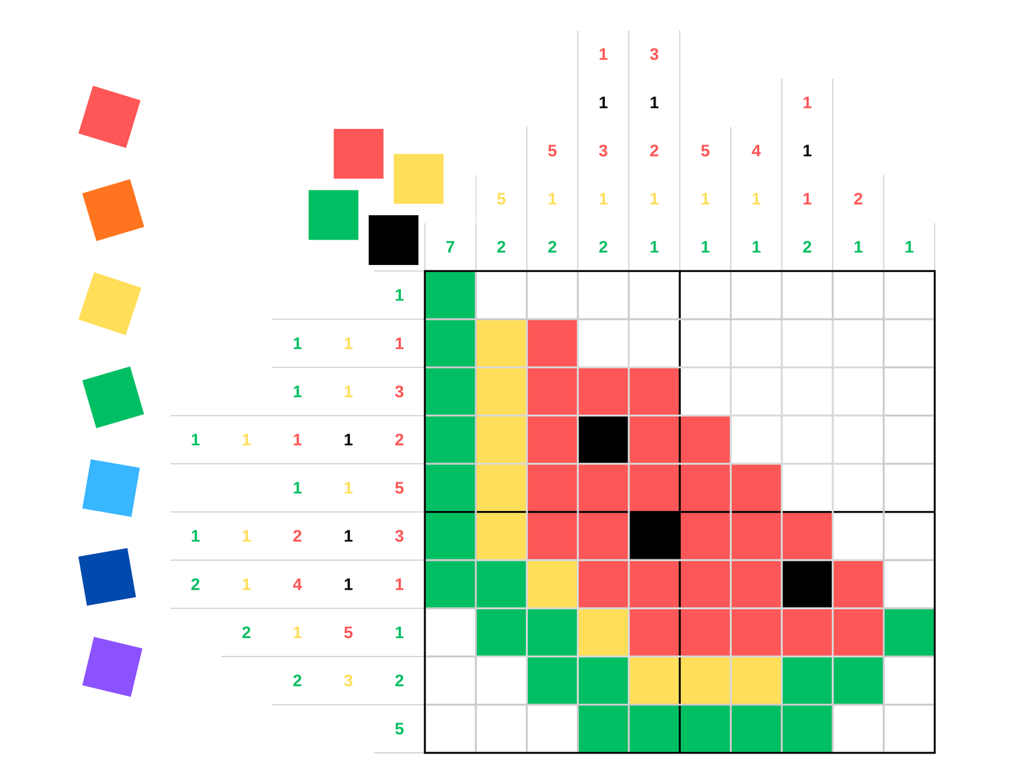 Color Nonogram Puzzle Book for Kids & Beginners | Printable PDF | Logic Brain Games