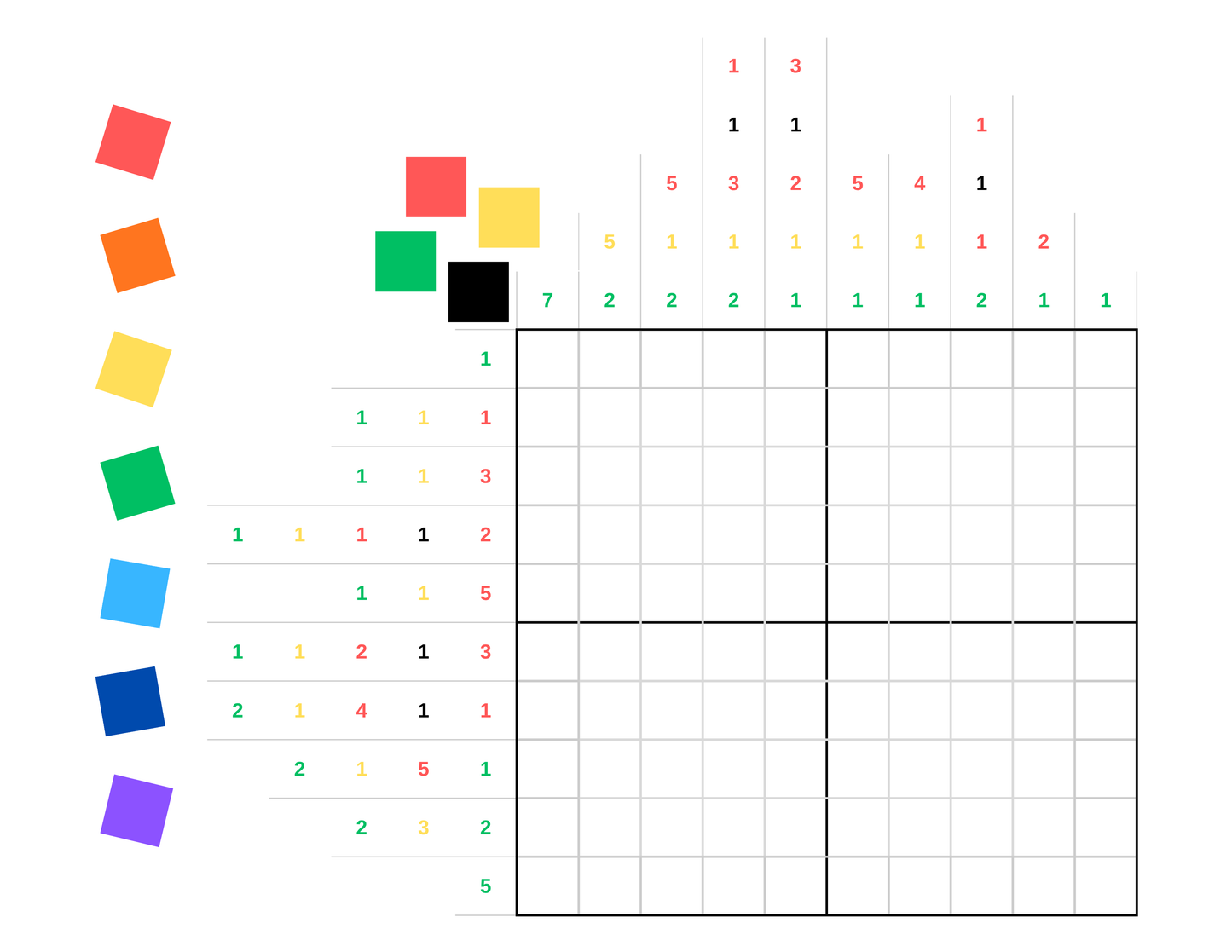 Color Nonogram Puzzle Book for Kids & Beginners | Printable PDF | Logic Brain Games