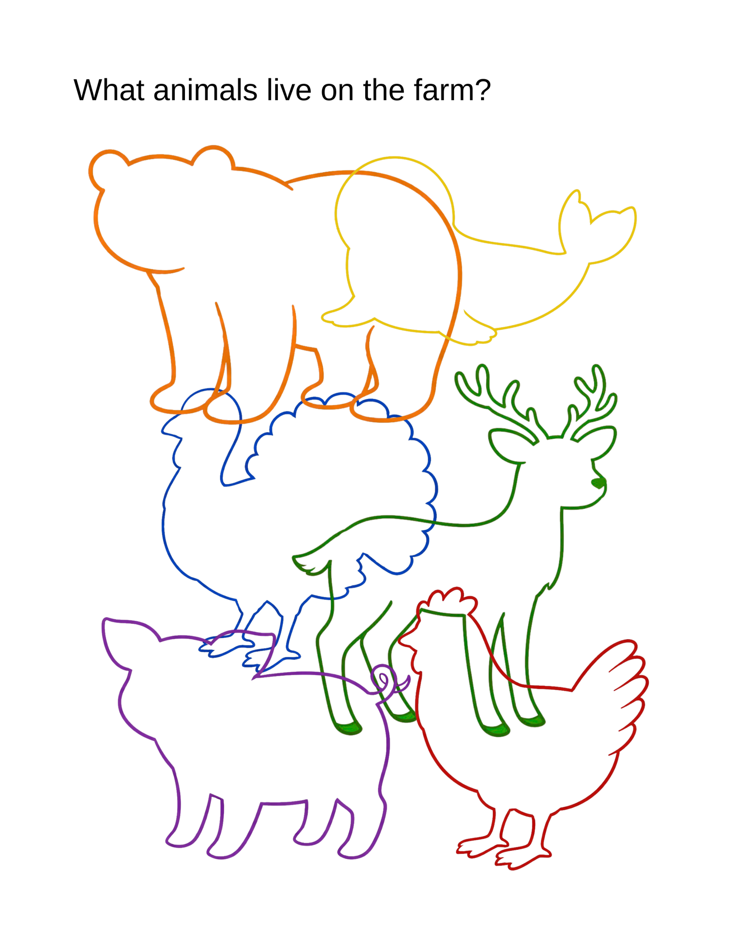 Animal observation printable activity to improve attention and concentration