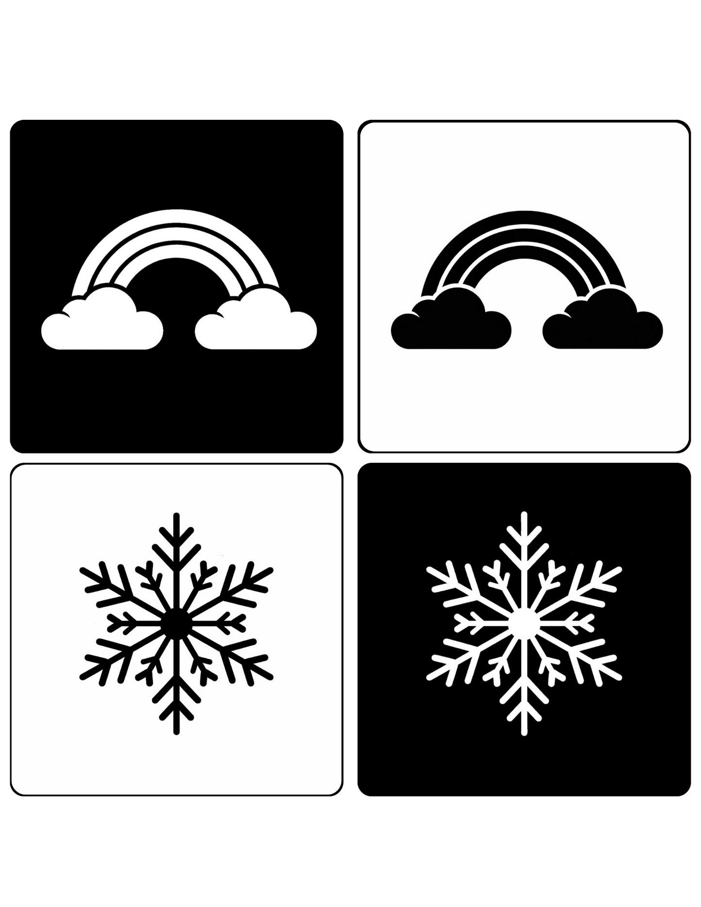 Black & White Flash Cards for Newborns | High-Contrast Visual Stimulation Cards