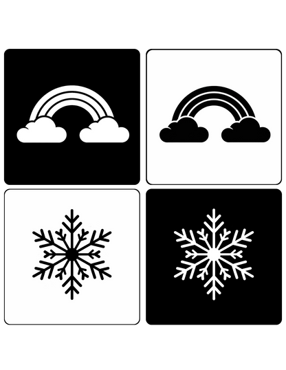 Black & White Flash Cards for Newborns | High-Contrast Visual Stimulation Cards