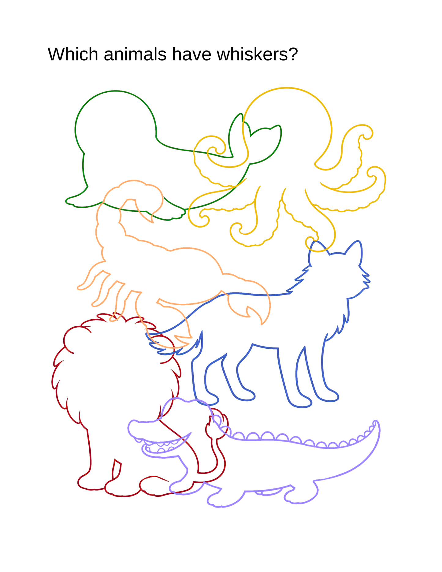 Preschool animal search printable worksheet for learning through play