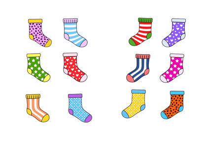 Find the Matching Sock Printable | Sock Matching Activity for Kids | Preschool Matching Game | PDF Download