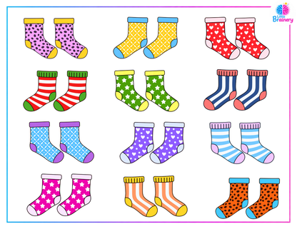 Find the Matching Sock Printable | Sock Matching Activity for Kids | Preschool Matching Game | PDF Download